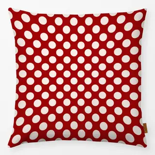 Kissen Polkadots Beige Rot