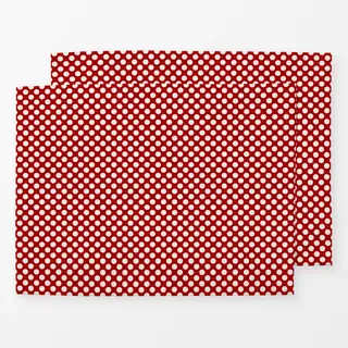 Tischset Polkadots Beige Rot