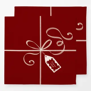Servietten Geschenk Schleife romantisch Rot