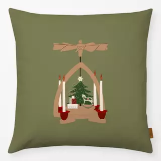 Kissen Weihnachtspyramide Grün