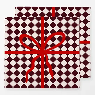 Servietten Geschenk Karo Schleife