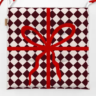 Sitzkissen Geschenk Karo Schleife