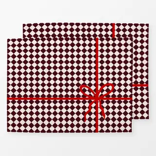 Tischset Geschenk Karo Schleife