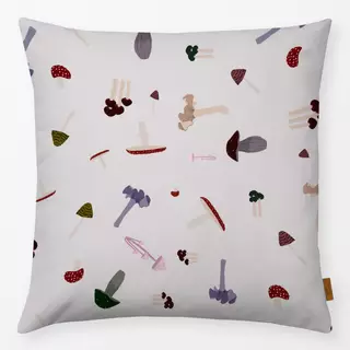 Kissen Pilze Pattern Beige