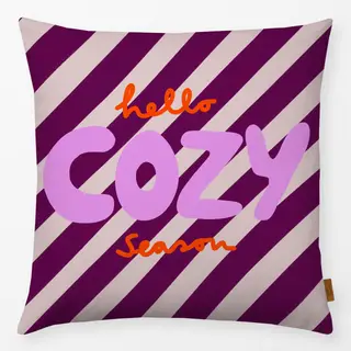 Kissen Cozy Season Diagonale Lila