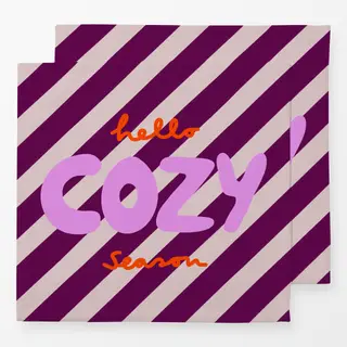 Servietten Cozy Season Diagonale Lila