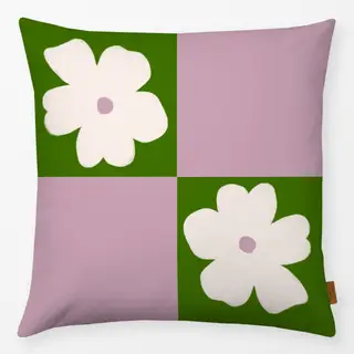 Kissen Blumen Karo Grün