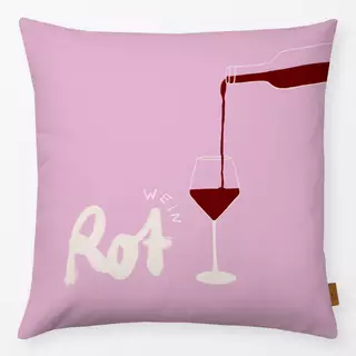 Kissen Rotwein Typo Rosa