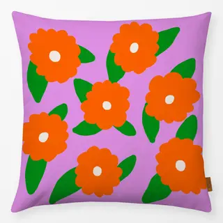 Kissen Blumen Pink Orange