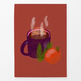 Geschirrtücher Glühwein Aquarell Braunorange