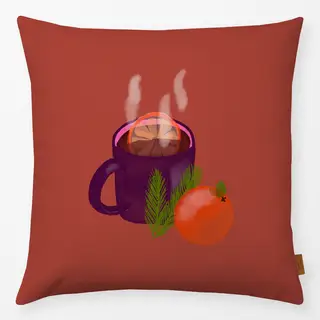 Kissen Glühwein Aquarell Braunorange