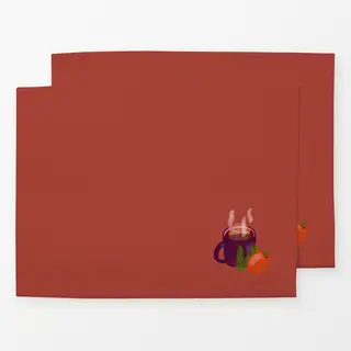 Tischset Glühwein Aquarell Braunorange