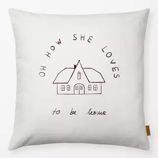 Kissen Haus Typo Beige