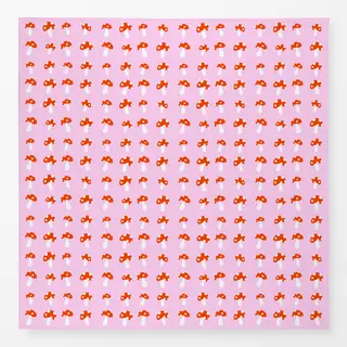 Tischdecke Fliegenpilze Pattern Pink