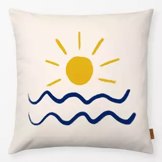 Kissen Sonne und Wellen Gelb