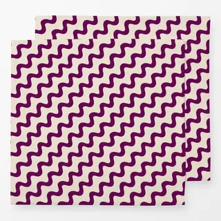 Servietten Wellenmuster Lila Beige