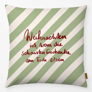 Kissen Weihnachten Typo Streifen