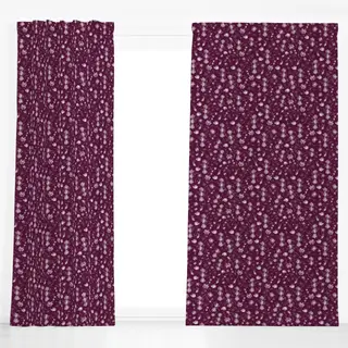 Dekovorhang Blumenmuster Burgundy