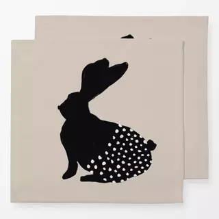 Servietten Osterhase mit Punkten Beige