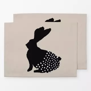 Tischset Osterhase mit Punkten Beige