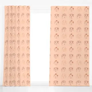 Dekovorhang Malerei Gesichter Terracotta