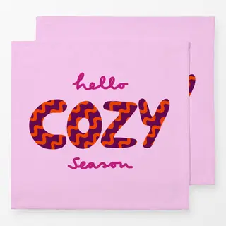 Servietten Cozy Season Pink Wellen