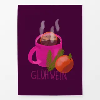 Geschirrtücher Glühwein mit Typo