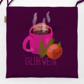 Sitzkissen Glühwein mit Typo