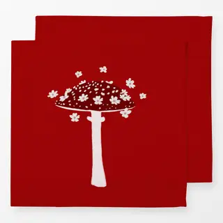 Servietten Fliegenpilz Blumen Rot