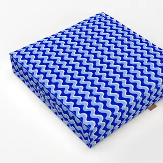 Bodenkissen Wellen Blau Dunkel