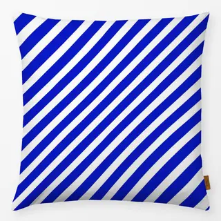 Kissen Diagonale Streifen Blau
