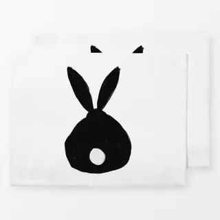 Tischset Sitzender Osterhase Weiß