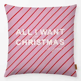 Kissen All I want Weihnachten Streifen