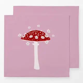 Servietten Fliegenpilz Blumen Rosa