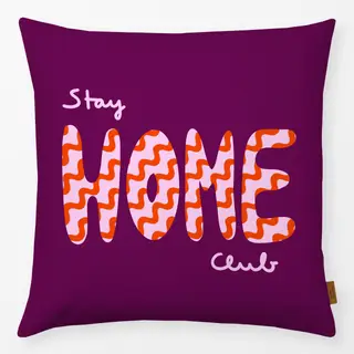 Kissen Stay Home Club Wellen