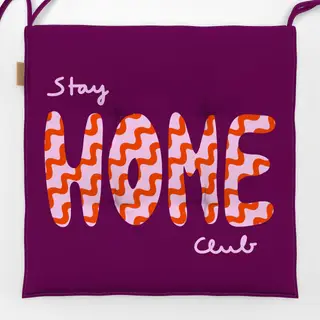 Sitzkissen Stay Home Club Wellen