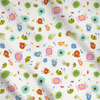 Meterware Tischszene Pattern