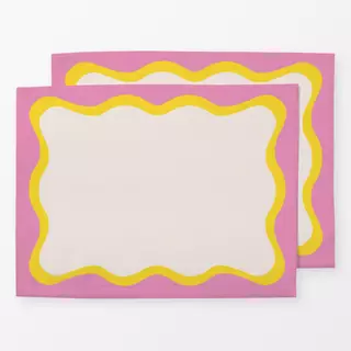 Tischset Welle Gelb Pink