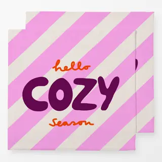 Servietten Cozy Season Diagonale Pink