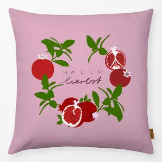 Kissen Granatapfel Kranz Rosa