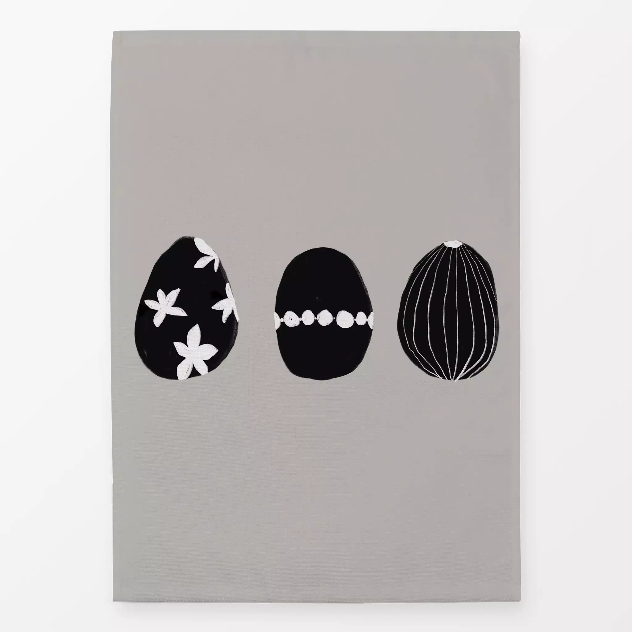 Geschirrtücher 3 Ostereier Hellgrau - Frühling, Anlässe - von „Sophie Augustin Illustration"; Ostern, Ostereier, HappyEaster...