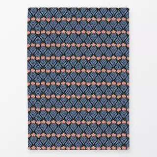 Geschirrtücher Folk Flower Schwarz Blau