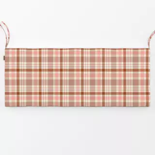 Bankauflage Karo Tartan Offwhite Rosa