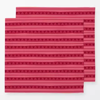 Servietten Streifen & Herzen Viva Magenta
