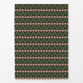 Geschirrtücher Folk Flower Schwarz Grün