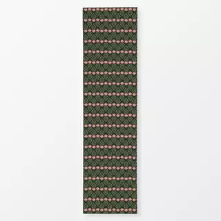 Tischläufer Folk Flower Schwarz Grün