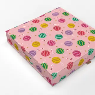 Bodenkissen Candy Weihnachtskugeln AOP