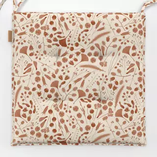 Sitzkissen Herbstlaub Offwhite Rostbraun