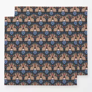 Servietten Folk Easter Bunny Schwarz Blau