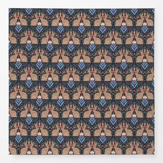 Tischdecke Folk Easter Bunny Schwarz Blau